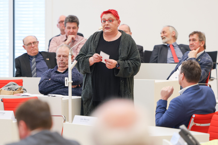Impression der Frage- und Diskussionsrunde, Landtagsabgeordnete Andrea Johlige, Fraktion DIE LINKE