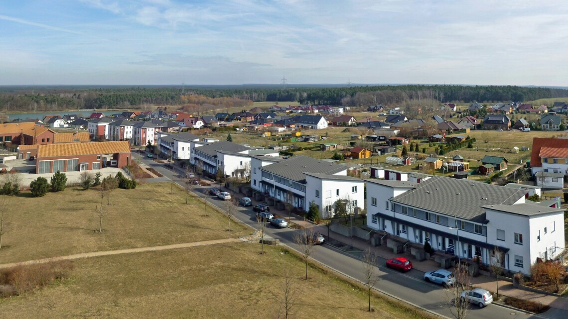 Blick auf Haidemühl, Haidemühler Straße