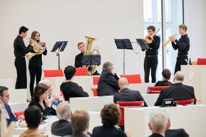 Musikalischer Ausklang der Gedenkstunde durch das Bläserensemble der Jungen Philharmonie