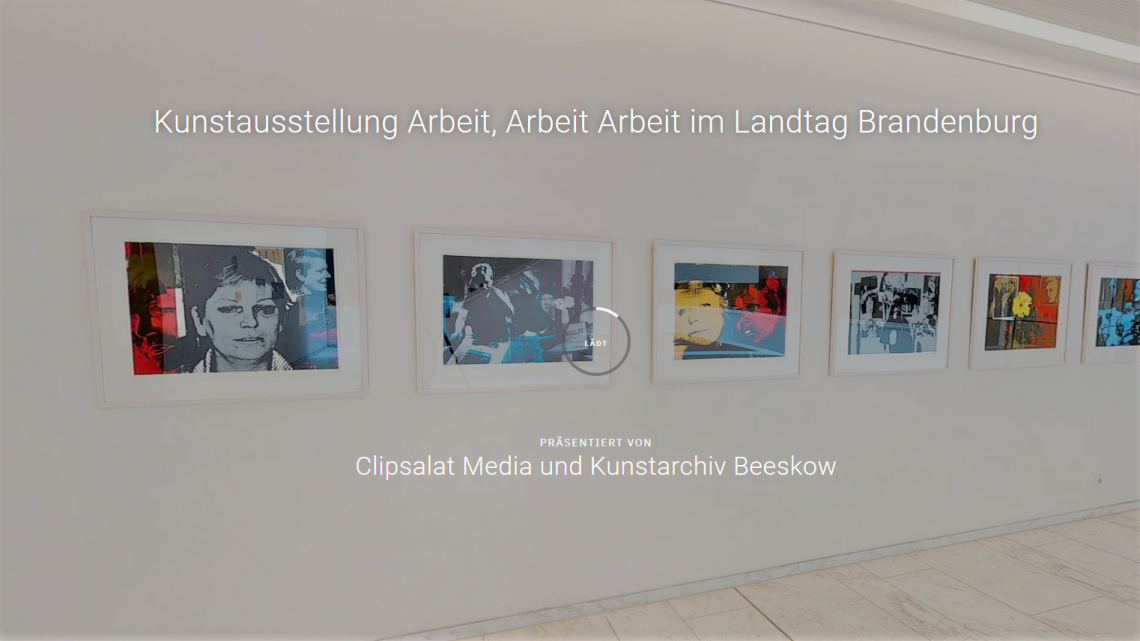 Teaserbild Virtueller Rundgang durch die Kunstausstellung Arbeit, Arbeit, Arbeit im Landtag Brandenburg