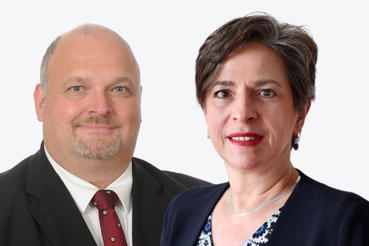 Die Vizepräsidenten des Landtages Brandenburg, Andreas Galau und Barbara Richstein